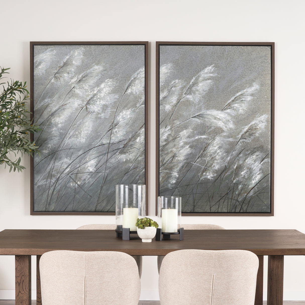 Pampas Grass Breeze II by Mercana Studio a Hand Embellished Textured Framed Canvas from Mercana - Luna Furniture