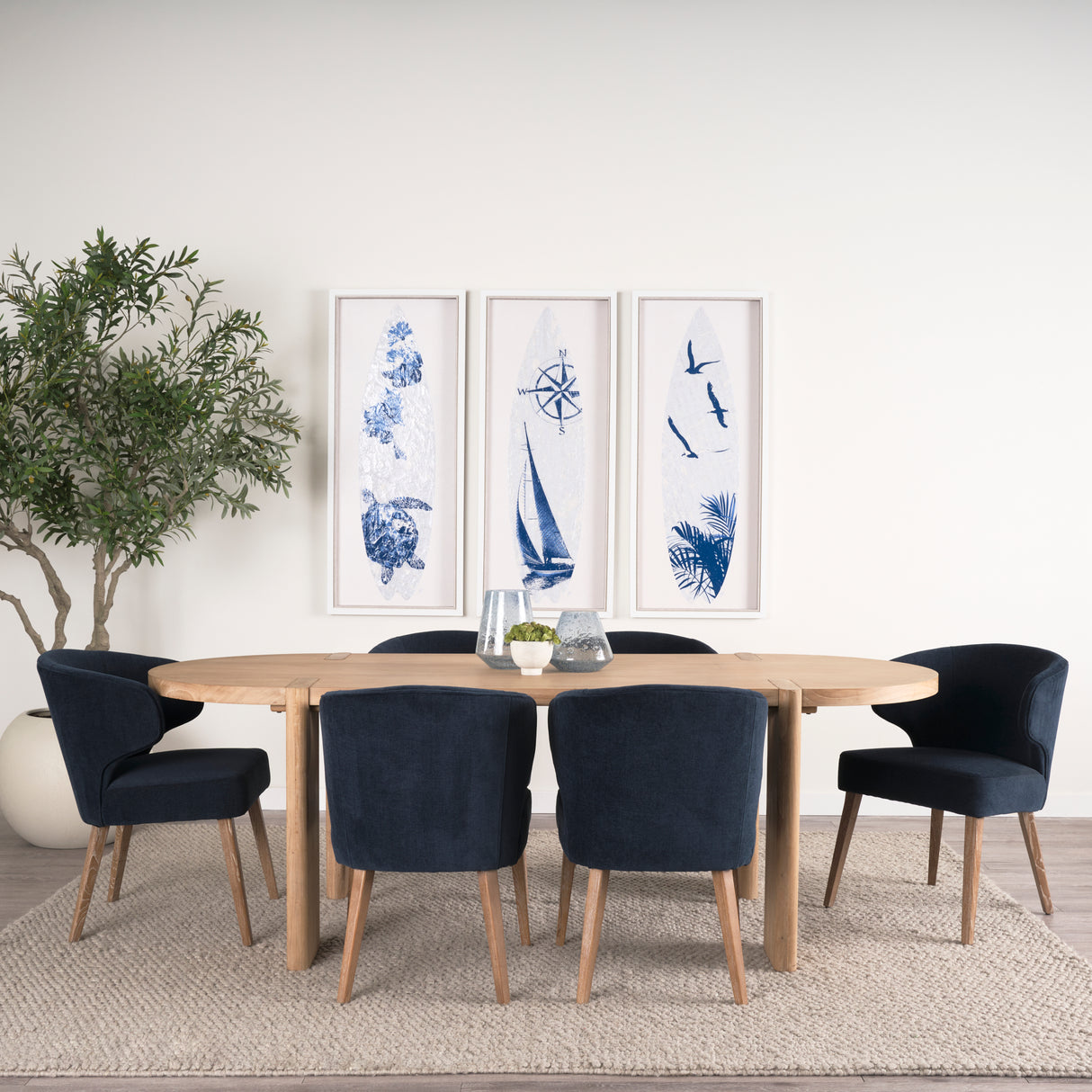 Robyn Tall Blue Glass Vase from Mercana - Luna Furniture