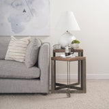 Faye (Set of 2) 19L x 19W x 26H Medium Brown Wood W/Metal Base Accent Tables from Mercana - Luna Furniture