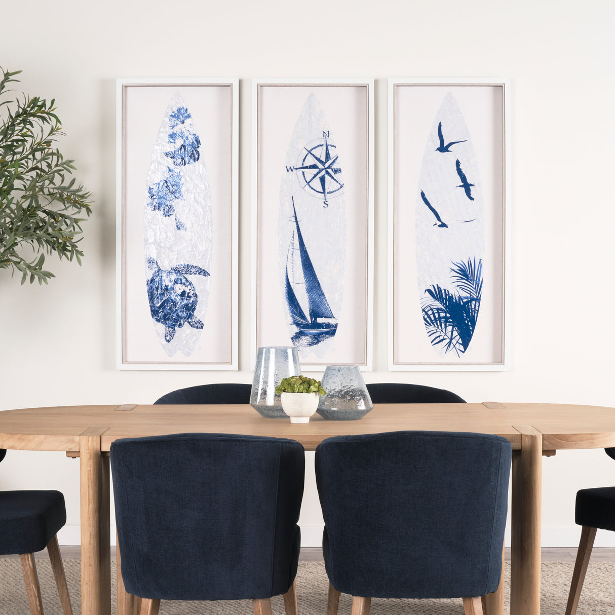 Surfs Up 3 by Mercana Studio a Hand Embelished Textured Framed Art Print from Mercana - Luna Furniture