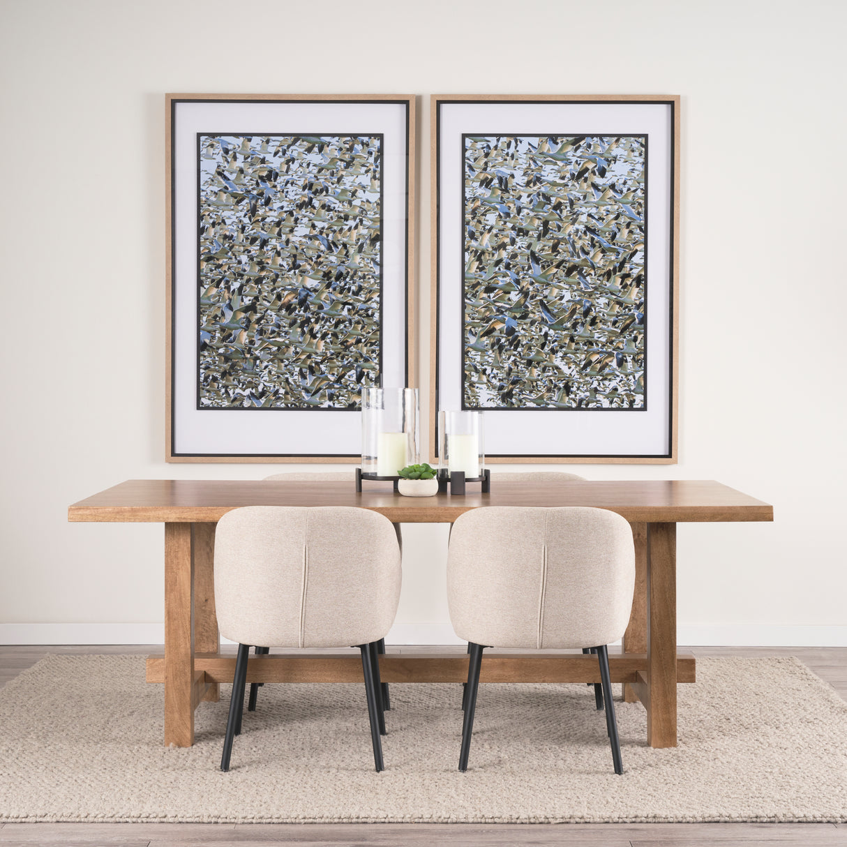 Snowgoose Migration 1 by Gary Blatter Hand Embellished Textured Framed Art Print Matted under Glass from Mercana - Luna Furniture