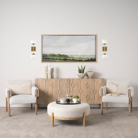 Edie Brushed Gold Metal w/ Frosted Glass Globes 2-Light Wall Sconce from Mercana - Luna Furniture