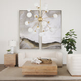 Barbara Brushed Gold Metal w/ Frosted Glass Globes 18-Light Chandelier from Mercana - Luna Furniture