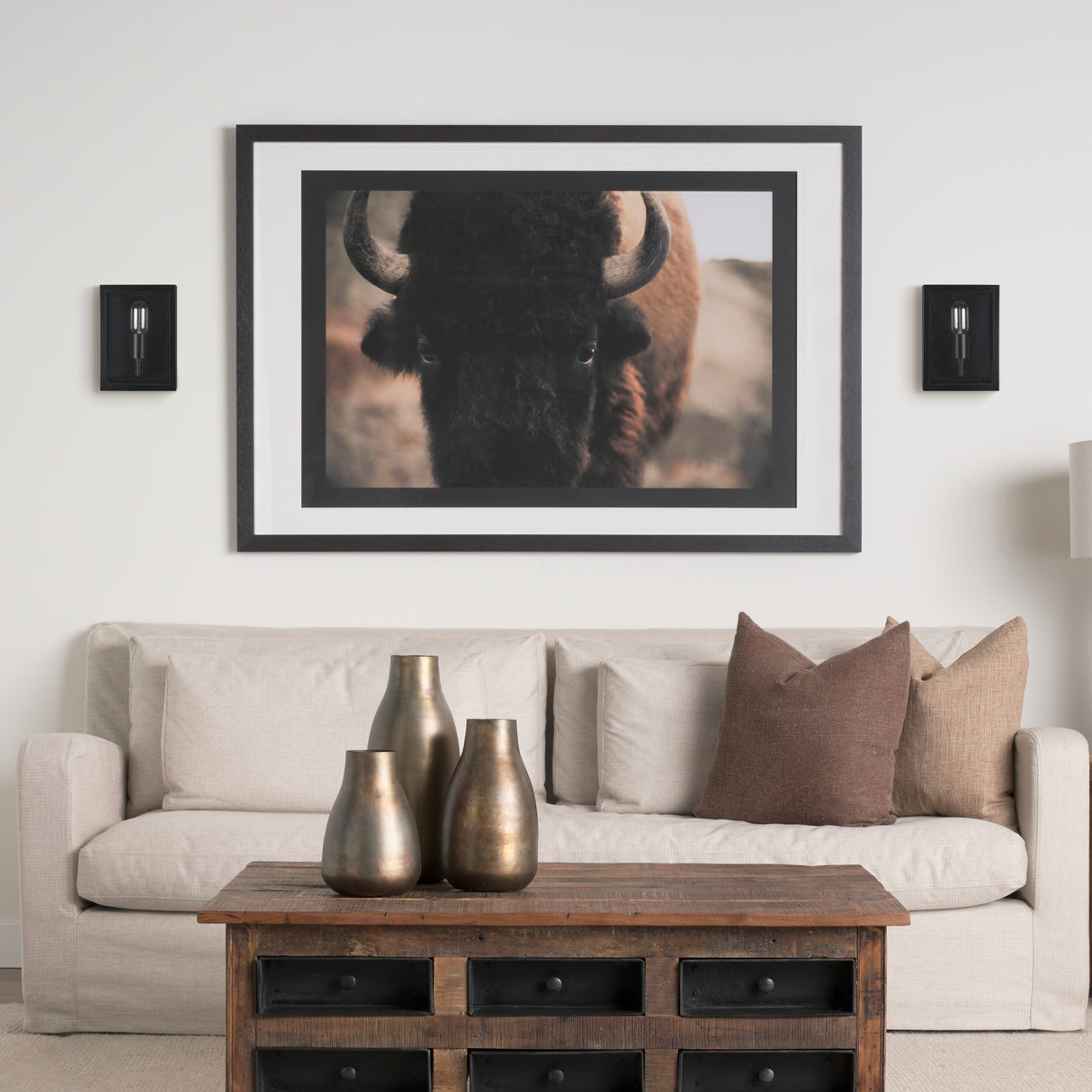 Cairn Matte Black Metal w/ Glass 1-Light Wall Sconce from Mercana - Luna Furniture