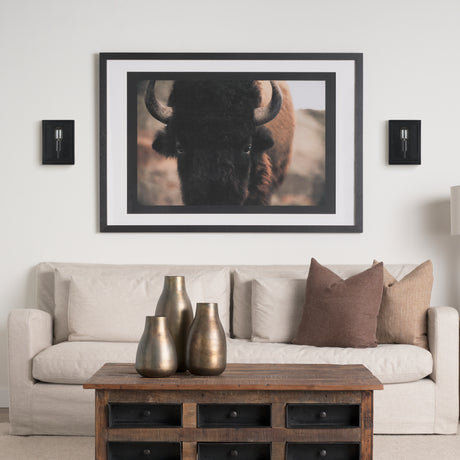 Cairn Matte Black Metal w/ Glass 1-Light Wall Sconce from Mercana - Luna Furniture