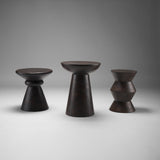 Palmera Dark Brown Wood Pedestal Accent Table from Mercana - Luna Furniture