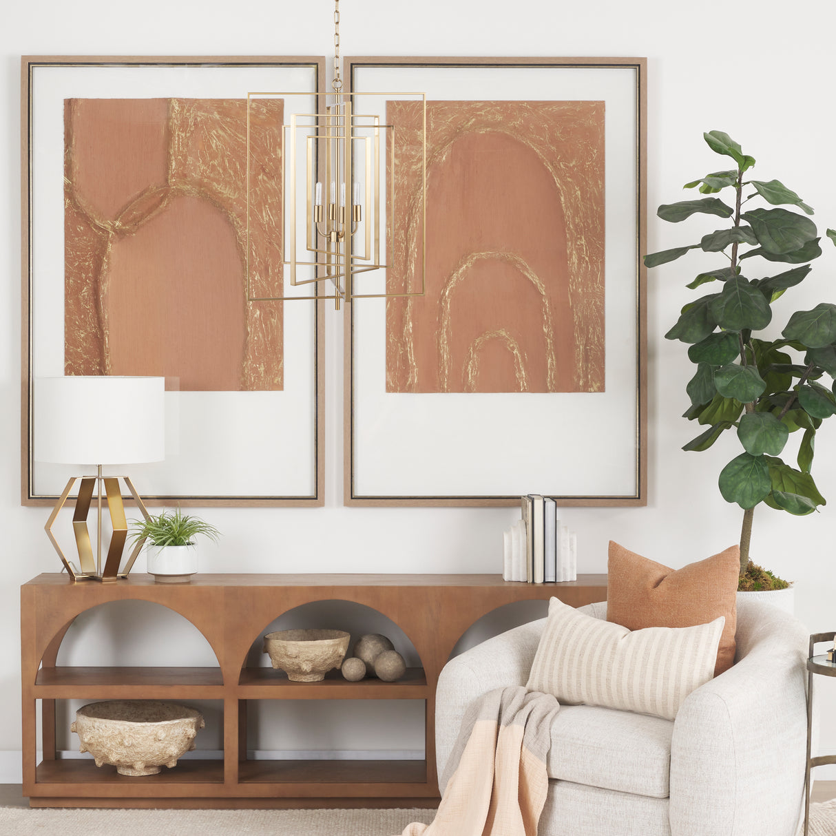 Colleen Antiqued Gold Metal 4-Light Chandelier from Mercana - Luna Furniture