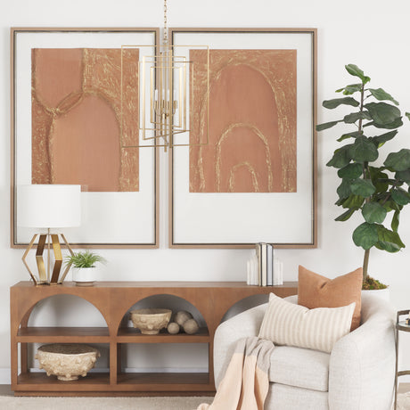 Colleen Antiqued Gold Metal 4-Light Chandelier from Mercana - Luna Furniture
