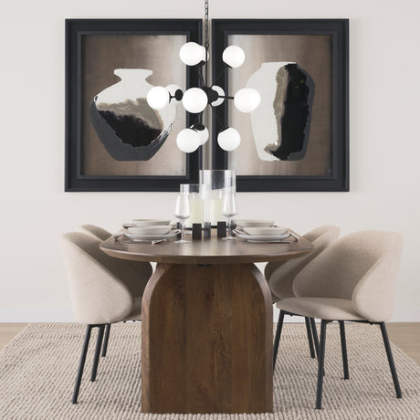 Barbara Matte Black Metal w/ Frosted Glass Globes 11-Light Chandelier from Mercana - Luna Furniture