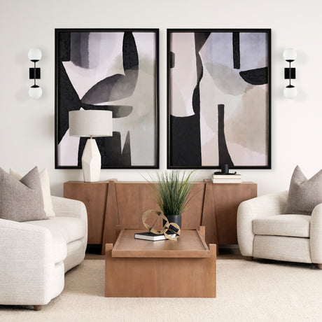 Edie Matte Black Metal w/ Frosted Glass Globes 2-Light Wall Sconce from Mercana - Luna Furniture