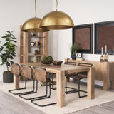 Karina 24" Round Brass-tone Hammered Metal Dome Pendant Light from Mercana - Luna Furniture
