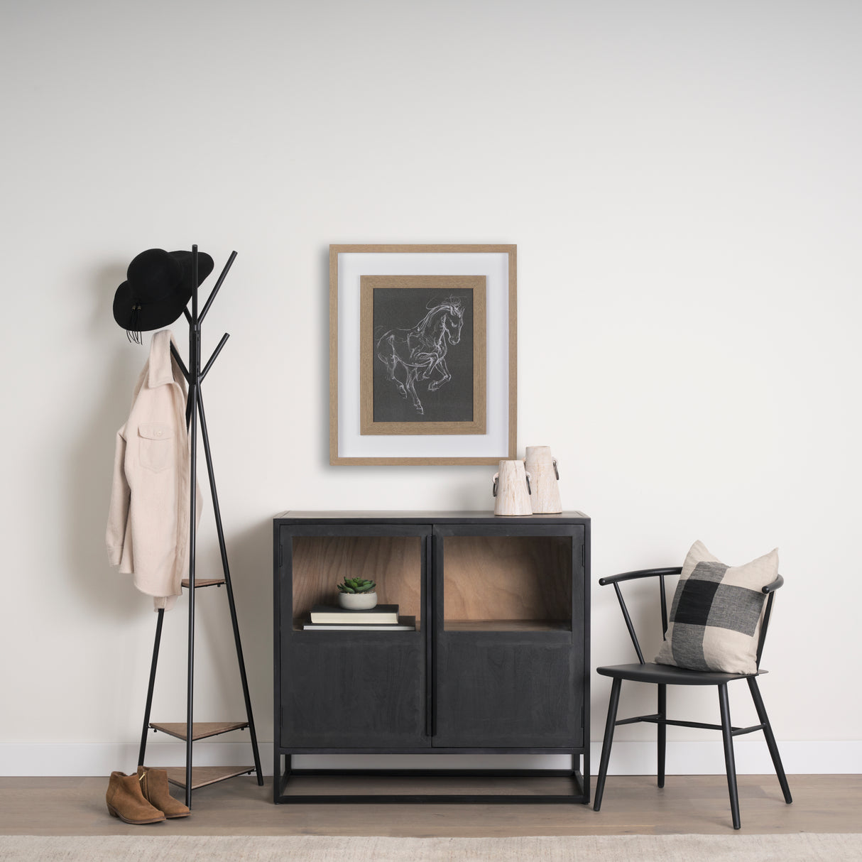 Horse III by Mercana Studio a Hand Embellished Textured Framed Art Print Matted under Glass from Mercana - Luna Furniture