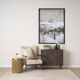 Satima White Marble w/ Gold Metal Round Fluted Accent Table from Mercana - Luna Furniture