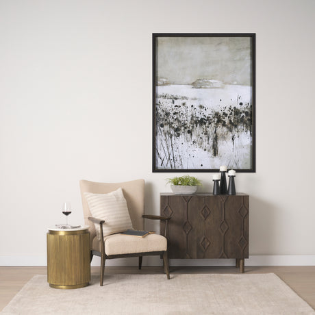Satima White Marble w/ Gold Metal Round Fluted Accent Table from Mercana - Luna Furniture