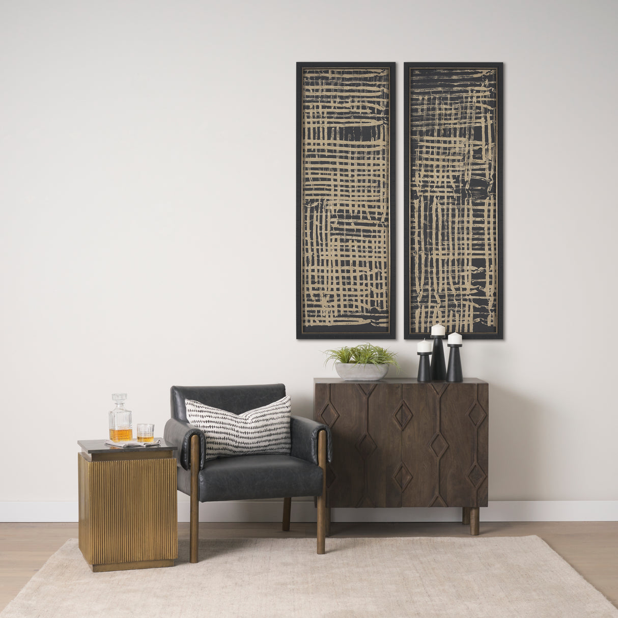 Satima Black Marble w/ Gold Metal Square Fluted Accent Table from Mercana - Luna Furniture