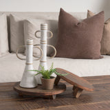 Ziva Large Distressed White Metal Sculptural Object from Mercana - Luna Furniture