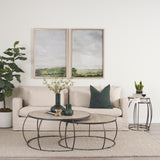 Clapp Round Light Brown W/ White Wash Wood and Silver Metal Nesting Accent Tables (Set of 2) from Mercana - Luna Furniture