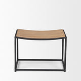 Taniel Light Brown Wood w/ Black Metal Stool from Mercana - Luna Furniture