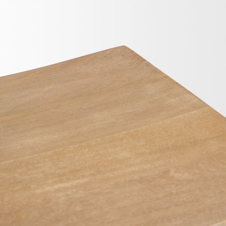 Taniel Light Brown Wood w/ Black Metal Stool from Mercana - Luna Furniture