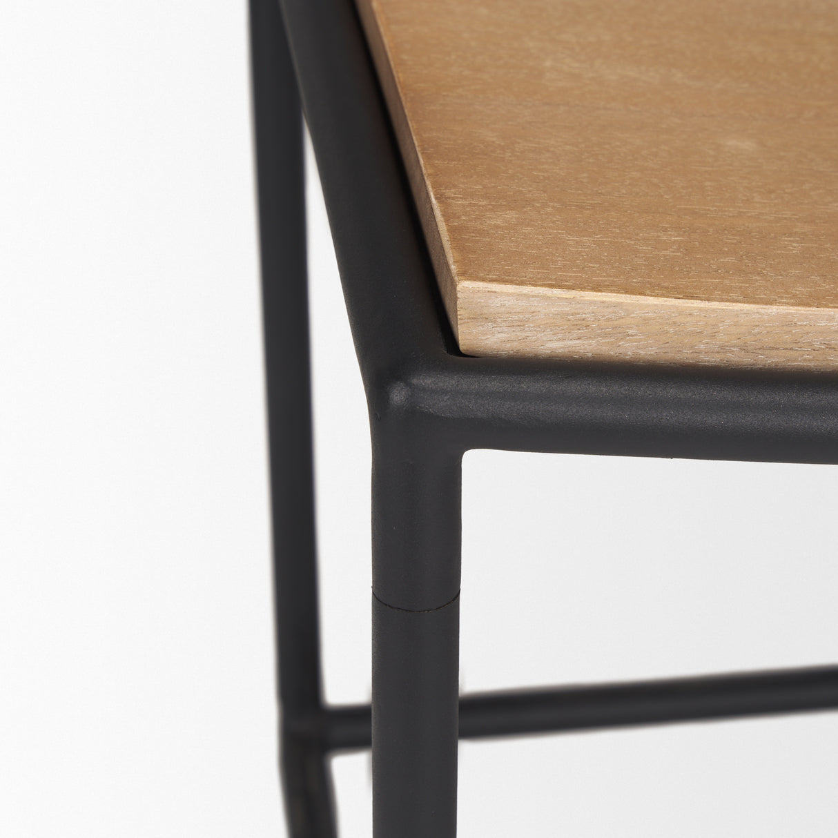 Taniel Light Brown Wood w/ Black Metal Stool from Mercana - Luna Furniture