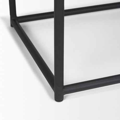 Taniel Light Brown Wood w/ Black Metal Stool from Mercana - Luna Furniture