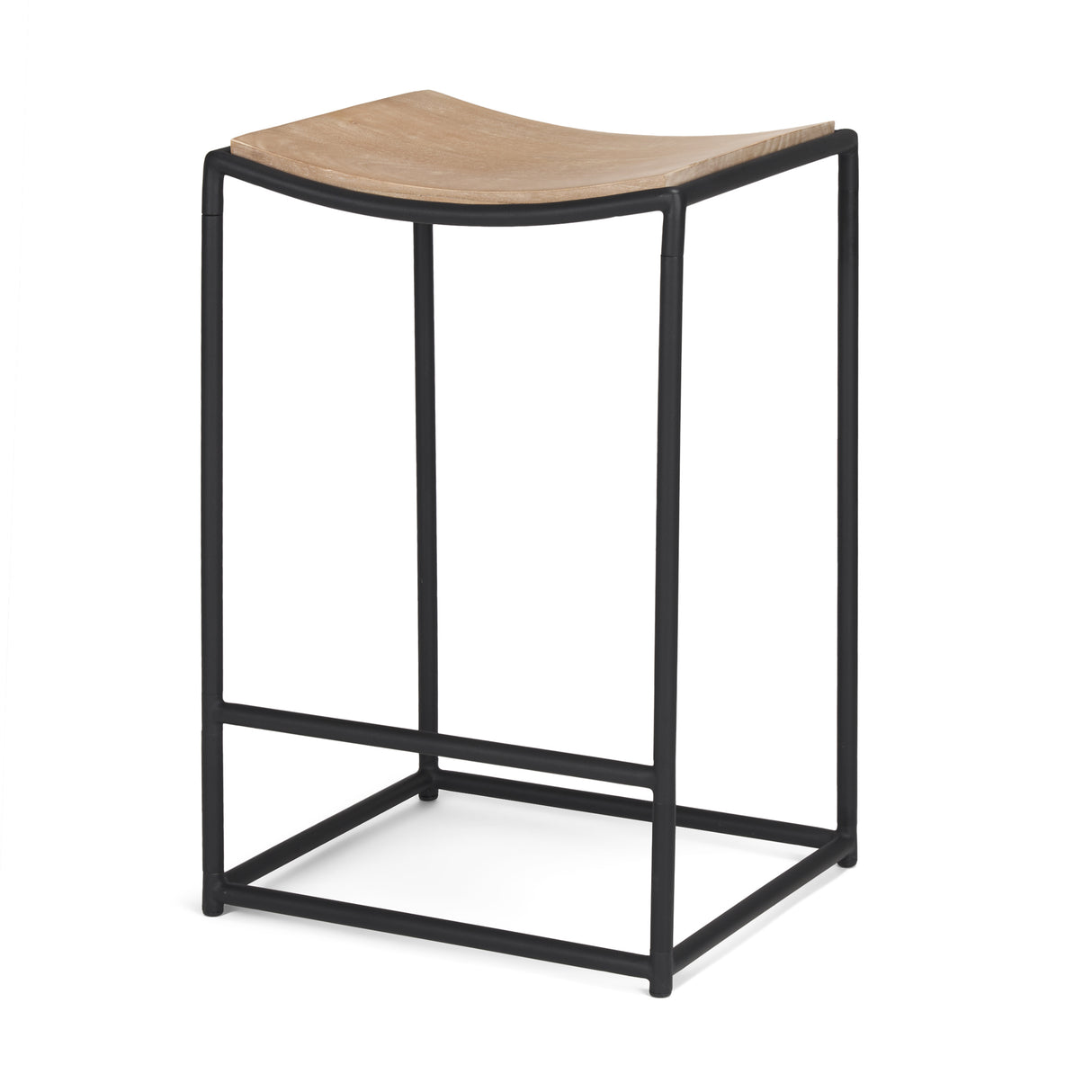 Taniel Light Brown Wood w/ Black Metal Counter Stool from Mercana - Luna Furniture