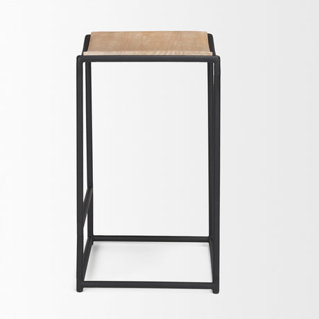 Taniel Light Brown Wood w/ Black Metal Counter Stool from Mercana - Luna Furniture