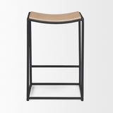 Taniel Light Brown Wood w/ Black Metal Counter Stool from Mercana - Luna Furniture