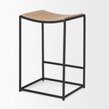 Taniel Light Brown Wood w/ Black Metal Counter Stool from Mercana - Luna Furniture