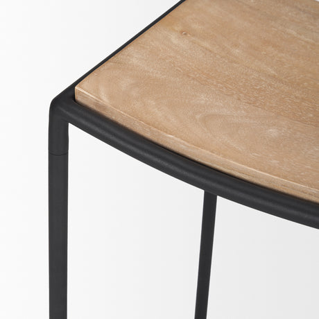 Taniel Light Brown Wood w/ Black Metal Counter Stool from Mercana - Luna Furniture