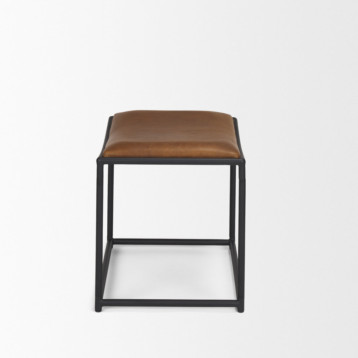 Taniel Brown Leather w/ Black Metal Stool from Mercana - Luna Furniture