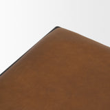 Taniel Brown Leather w/ Black Metal Stool from Mercana - Luna Furniture