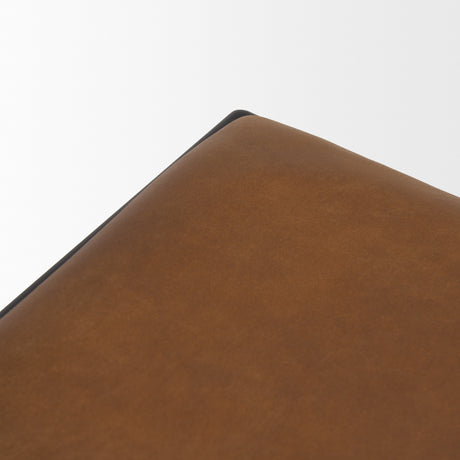 Taniel Brown Leather w/ Black Metal Stool from Mercana - Luna Furniture