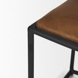 Taniel Brown Leather w/ Black Metal Stool from Mercana - Luna Furniture