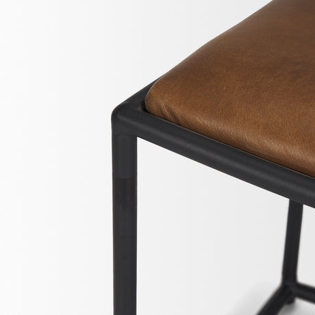 Taniel Brown Leather w/ Black Metal Stool from Mercana - Luna Furniture