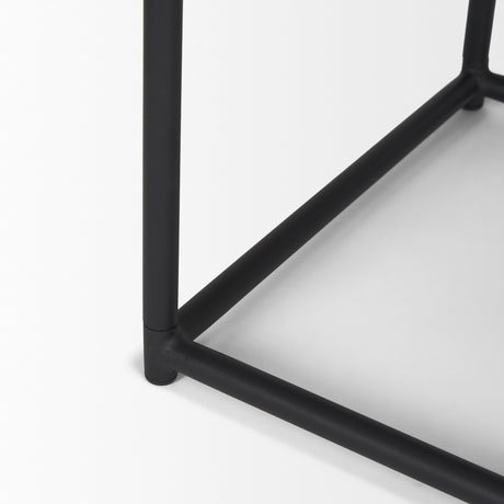 Taniel Brown Leather w/ Black Metal Stool from Mercana - Luna Furniture