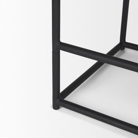 Taniel Brown Leather w/ Black Metal Counter Stool from Mercana - Luna Furniture