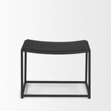 Taniel Textured Black Wood w/ Black Metal Stool from Mercana - Luna Furniture