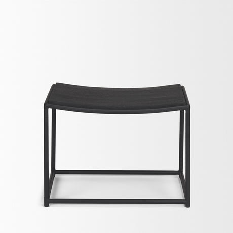 Taniel Textured Black Wood w/ Black Metal Stool from Mercana - Luna Furniture