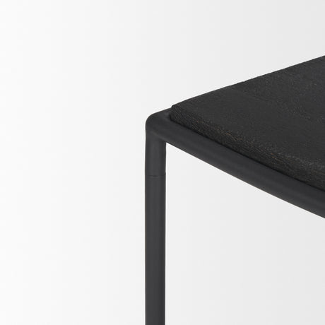 Taniel Textured Black Wood w/ Black Metal Stool from Mercana - Luna Furniture