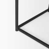 Taniel Textured Black Wood w/ Black Metal Stool from Mercana - Luna Furniture