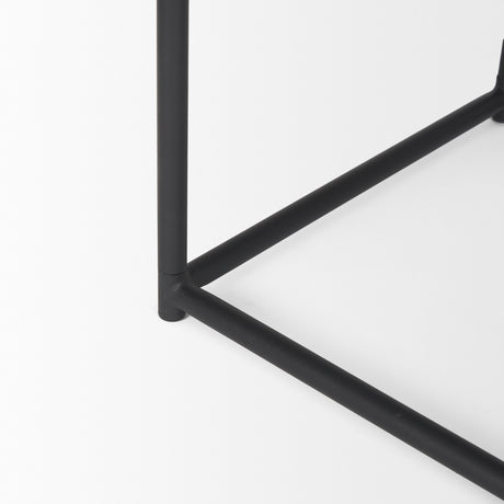 Taniel Textured Black Wood w/ Black Metal Stool from Mercana - Luna Furniture