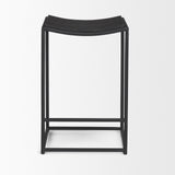 Taniel Textured Black Wood w/ Black Metal Counter Stool from Mercana - Luna Furniture