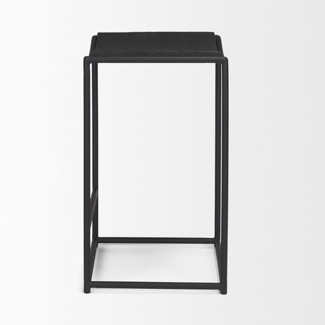 Taniel Textured Black Wood w/ Black Metal Counter Stool from Mercana - Luna Furniture
