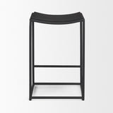 Taniel Textured Black Wood w/ Black Metal Counter Stool from Mercana - Luna Furniture