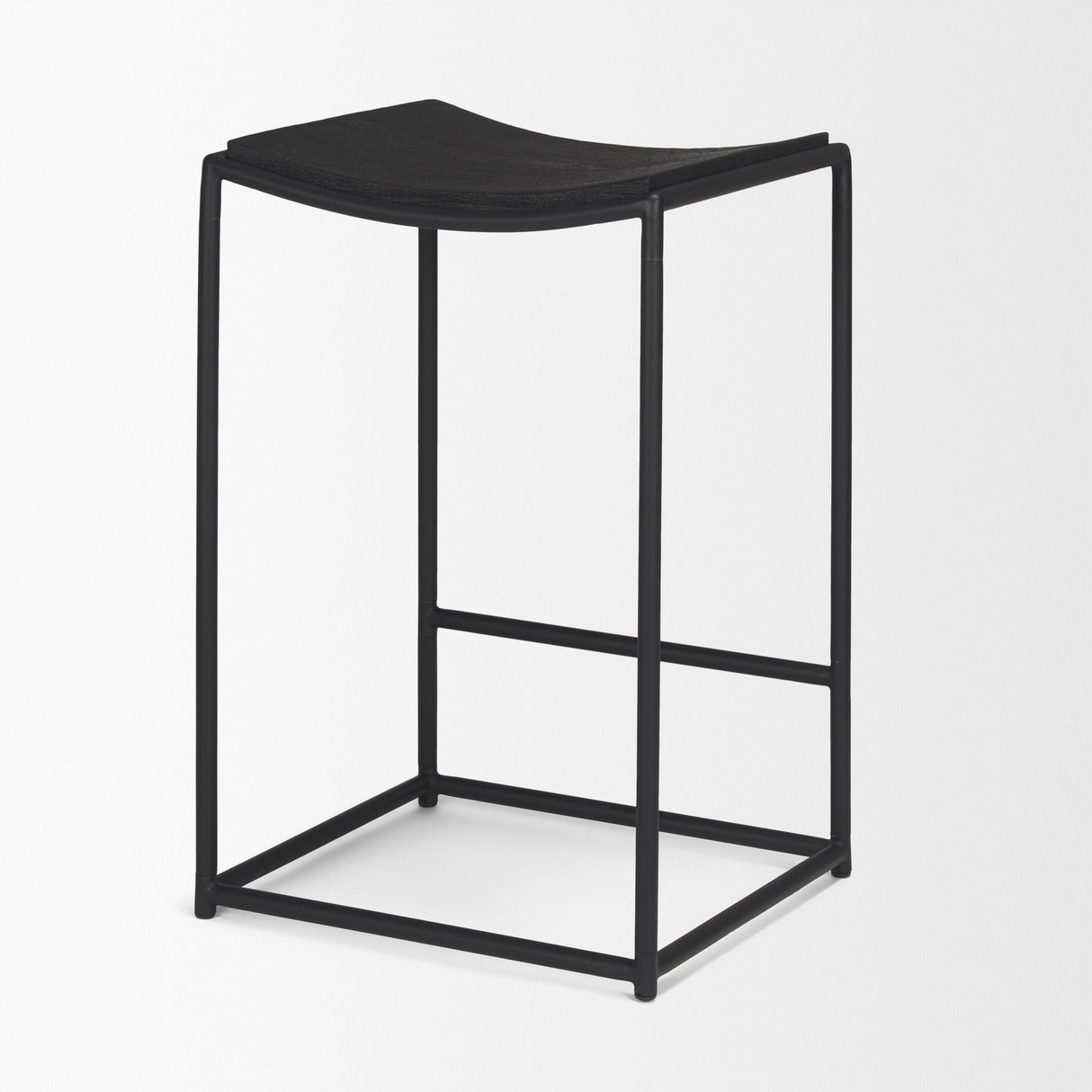 Taniel Textured Black Wood w/ Black Metal Counter Stool from Mercana - Luna Furniture