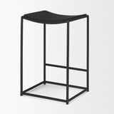 Taniel Textured Black Wood w/ Black Metal Counter Stool from Mercana - Luna Furniture