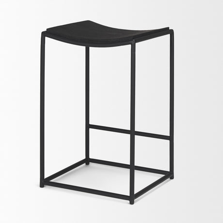 Taniel Textured Black Wood w/ Black Metal Counter Stool from Mercana - Luna Furniture