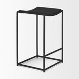 Taniel Textured Black Wood w/ Black Metal Counter Stool from Mercana - Luna Furniture
