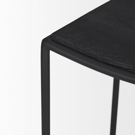 Taniel Textured Black Wood w/ Black Metal Counter Stool from Mercana - Luna Furniture
